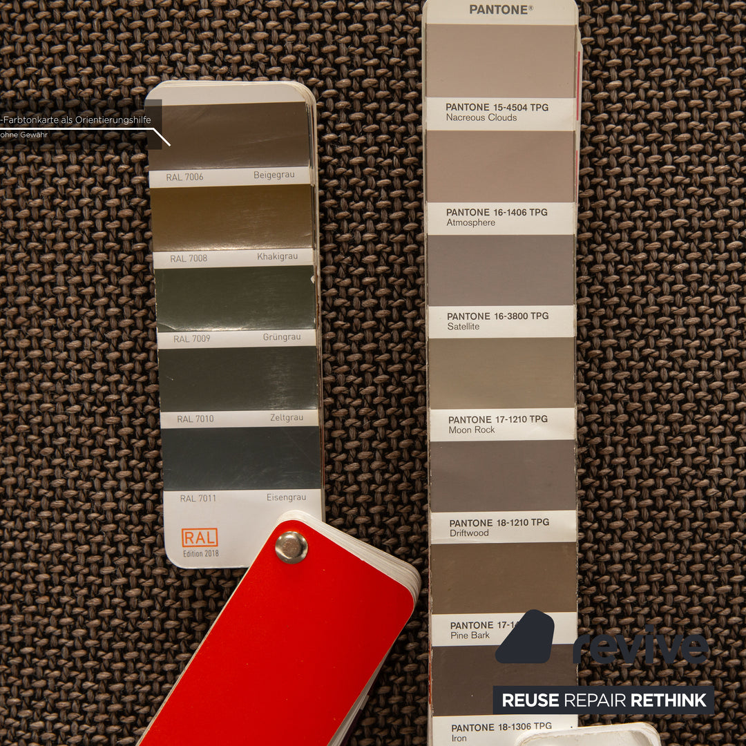 Erpo CL 200 Stoff Sofa Garnitur Grau Braun 2x Zweisitzer Couch