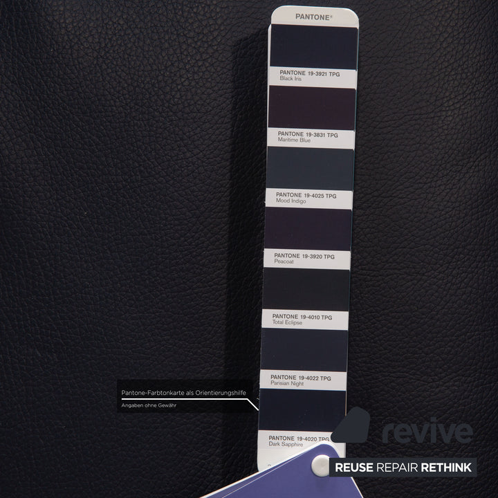 Erpo CL 300 Designer Leder Sofa Garnitur Blau Dreisitzer Zweisitzer