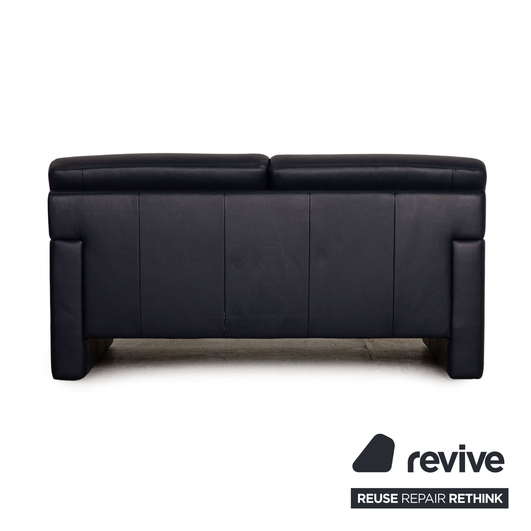 Erpo CL 300 Designer Leder Sofa Garnitur Blau Dreisitzer Zweisitzer