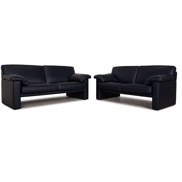 Erpo CL 300 Designer Leder Sofa Garnitur Blau Dreisitzer Zweisitzer