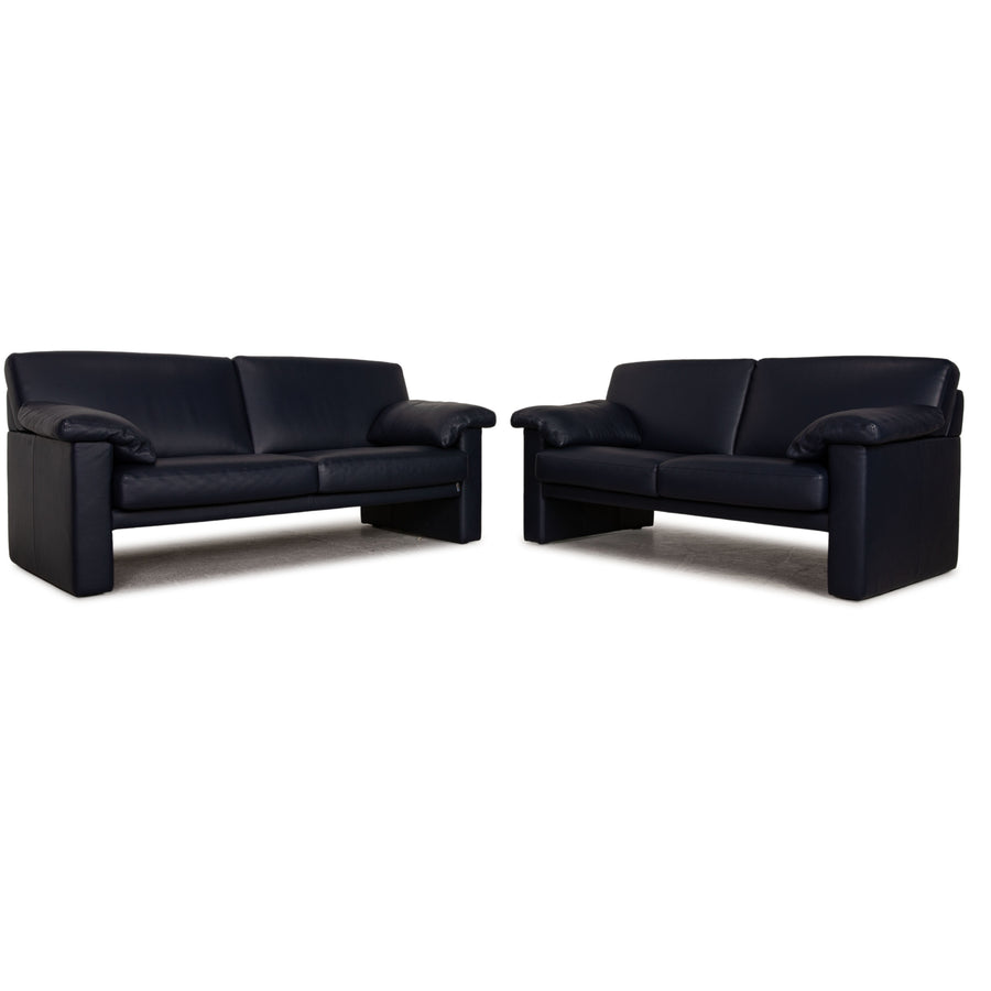 Erpo CL 300 Designer Leder Sofa Garnitur Blau Dreisitzer Zweisitzer