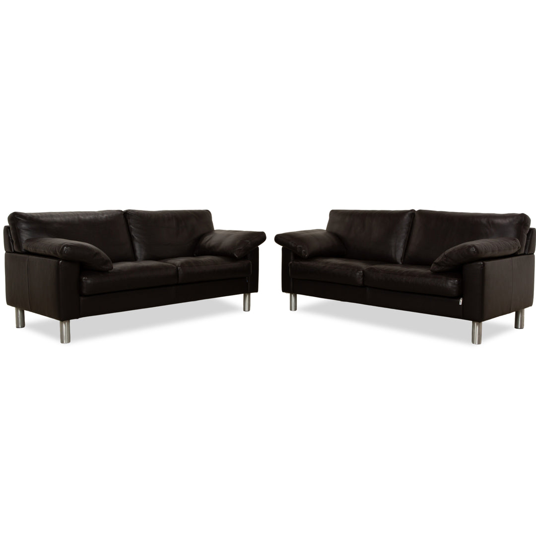 Canapé deux places en cuir marron Erpo CL 300