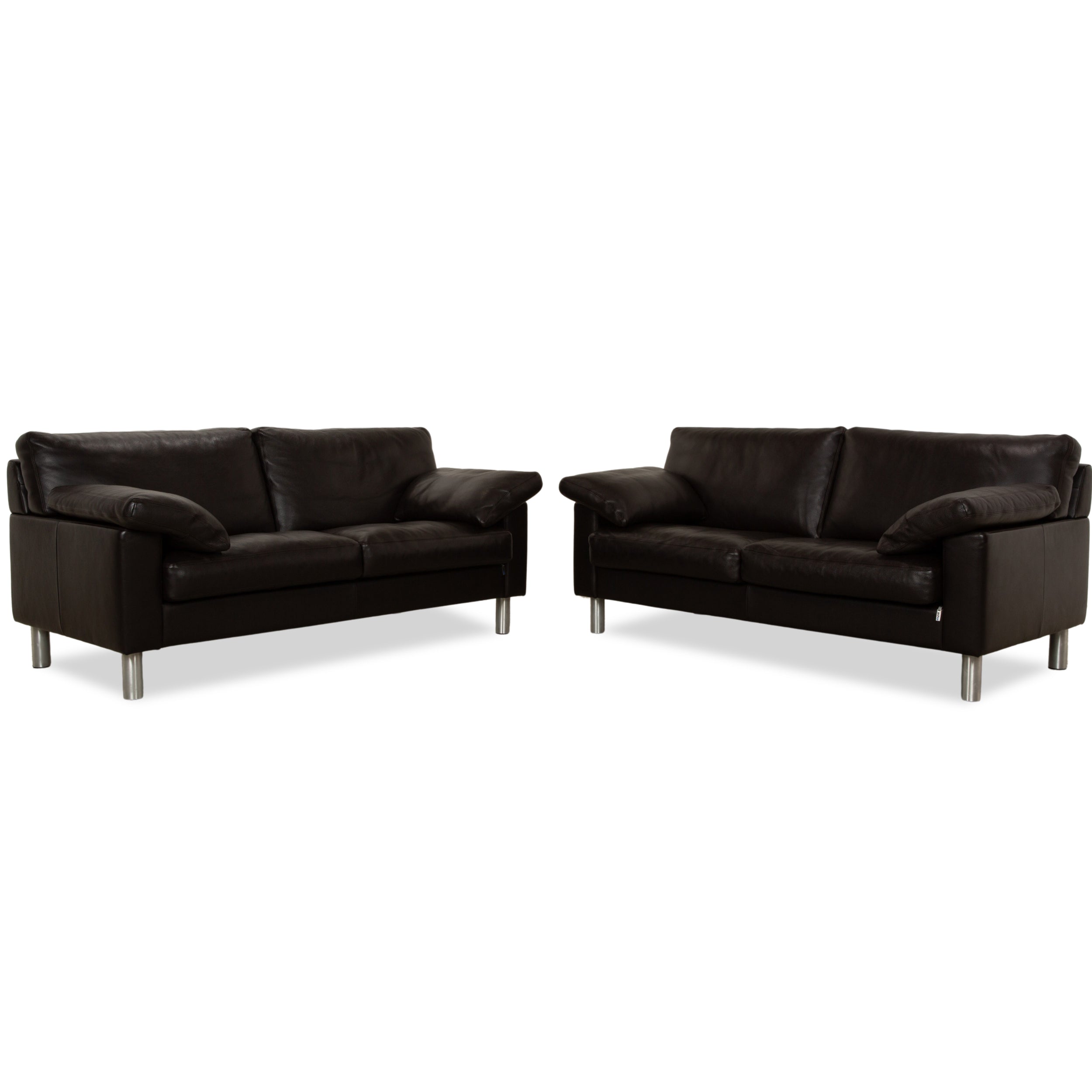 Canapé deux places en cuir marron Erpo CL 300