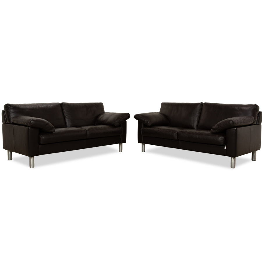 Canapé deux places en cuir marron Erpo CL 300
