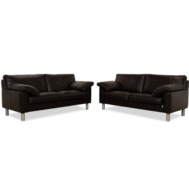 Erpo CL 300 Leder 2x Zweisitzer Braun Sofa Couch