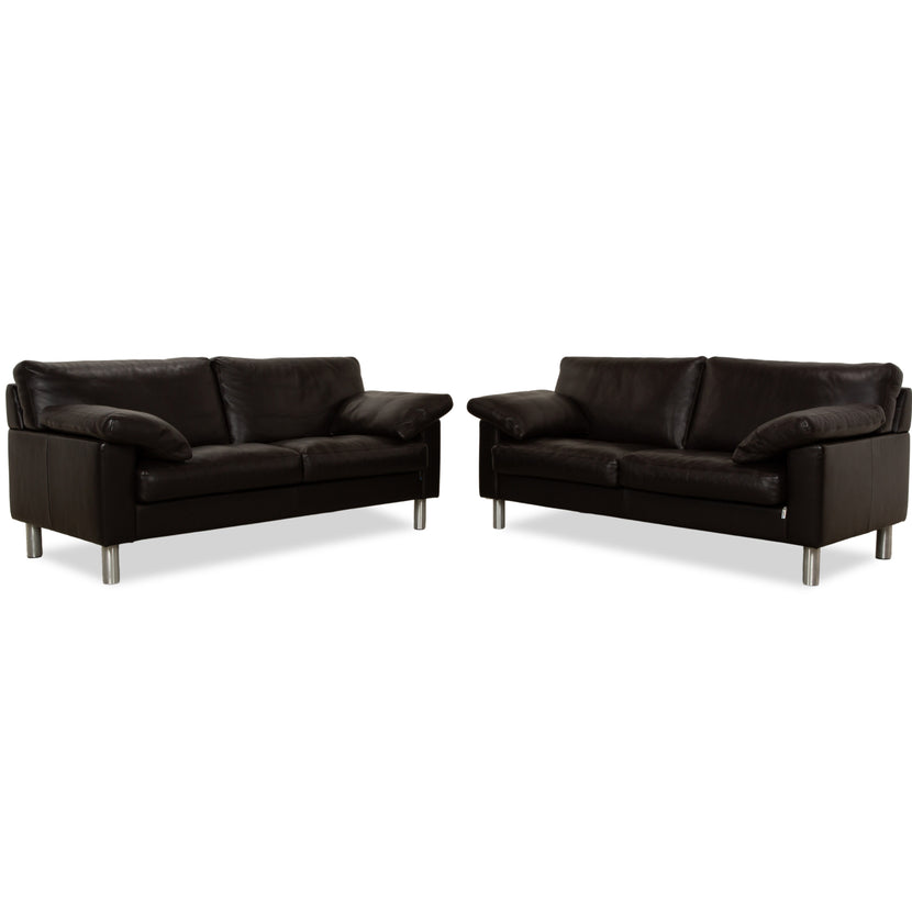 Canapé deux places en cuir marron Erpo CL 300