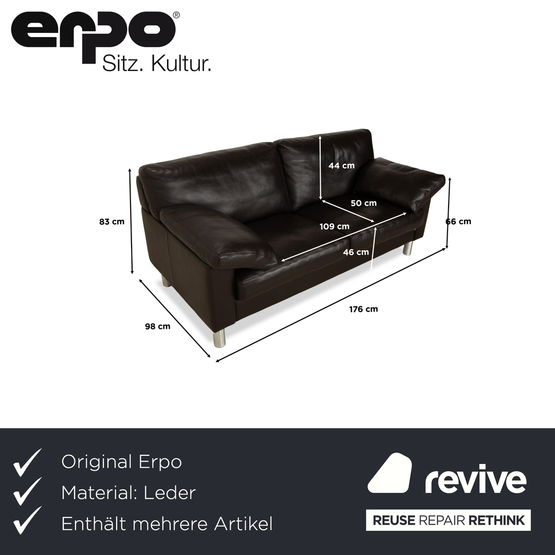 Erpo CL 300 Leder 2x Zweisitzer Braun Sofa Couch