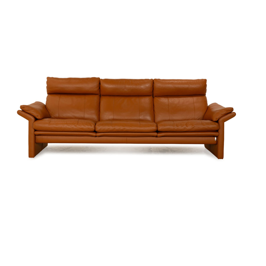 Erpo CL 300 leather three-seater brown sofa couch manual function