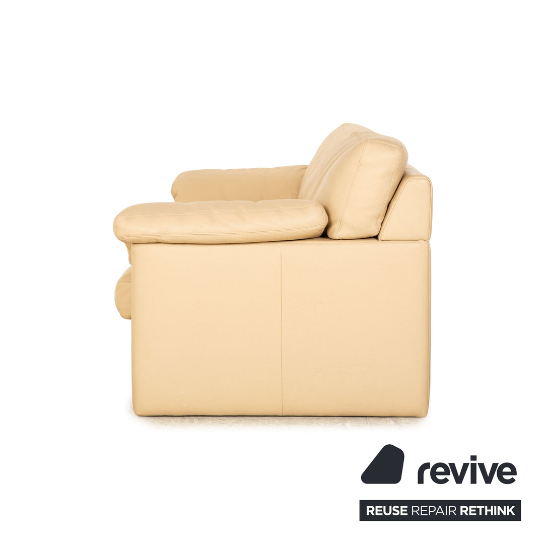 Erpo CL 300 leather three-seater cream sofa couch