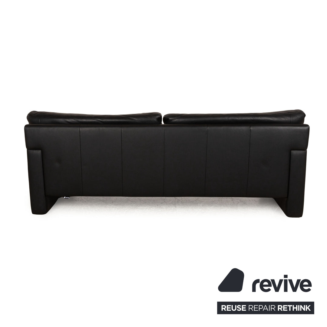 Erpo CL 300 Leather Three Seater Black Sofa Couch