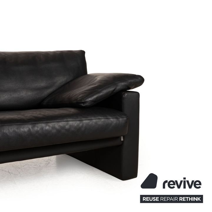 Erpo CL 300 Leather Three Seater Black Sofa Couch