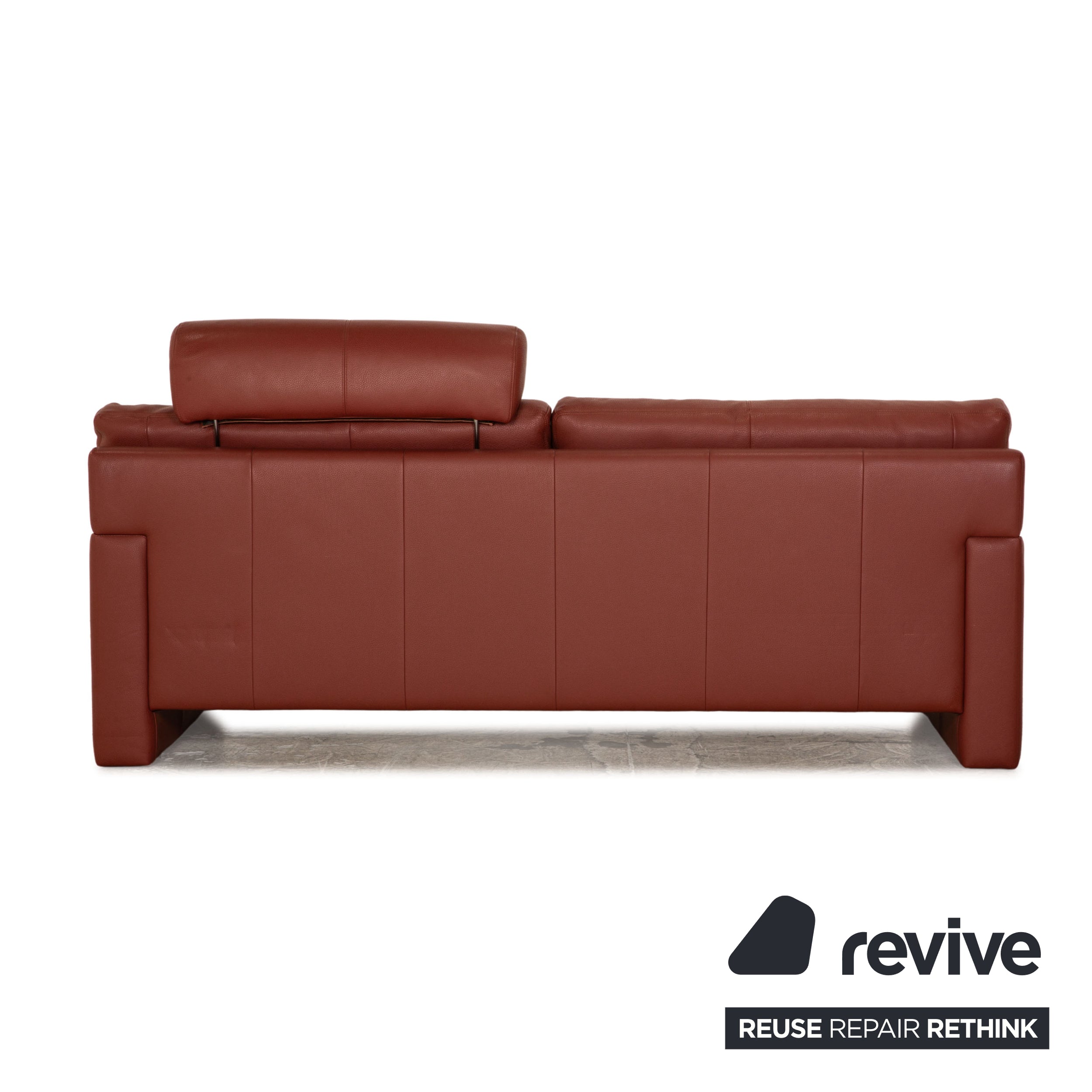 Erpo CL 300 Leder Dreisitzer Sofa Couch Rostbraun Rot Funktion