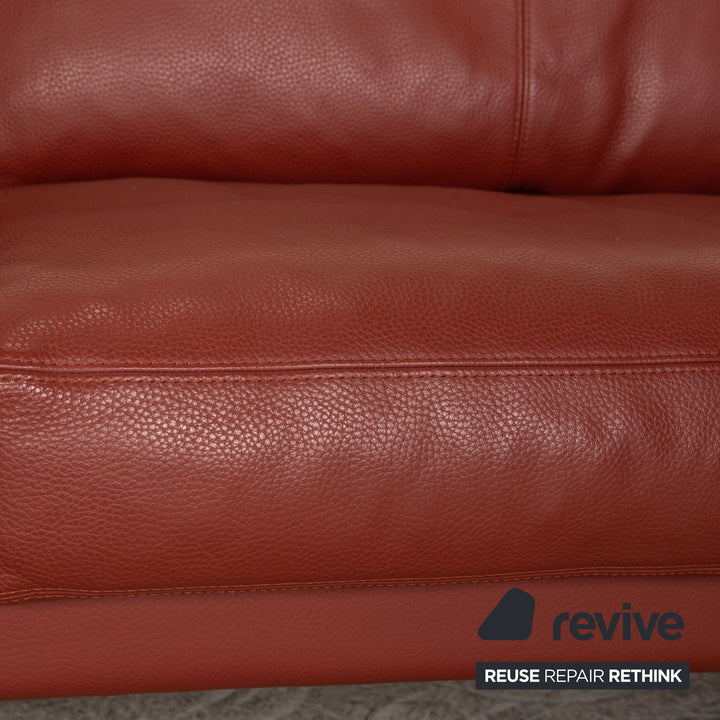Erpo CL 300 Leder Dreisitzer Sofa Couch Rostbraun Rot Funktion
