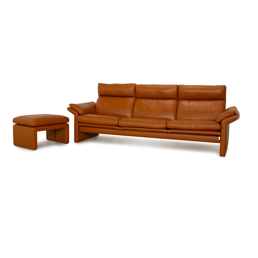 Erpo CL 300 leather sofa set brown three-seater stool couch manual function