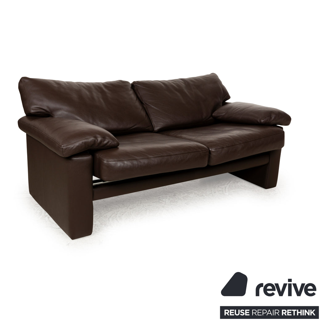 Erpo CL 300 Leather Two-Seater Brown Dark Brown Sofa Couch Manual Function