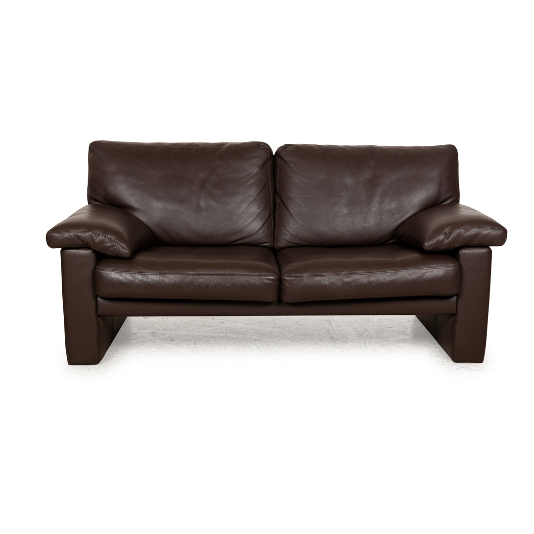 Erpo CL 300 Leather Two-Seater Brown Dark Brown Sofa Couch Manual Function