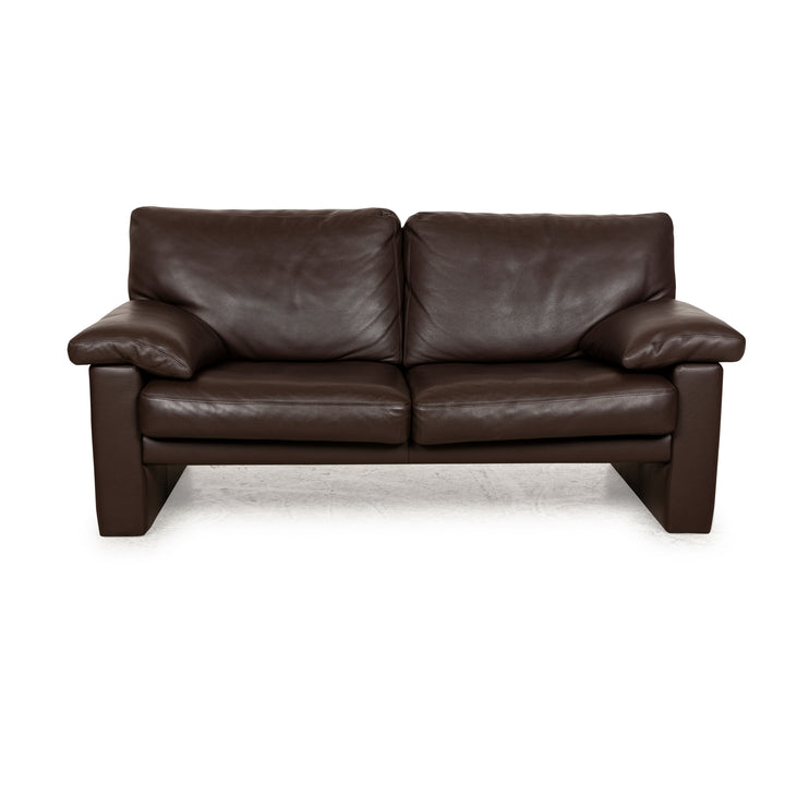 Erpo CL 300 Leather Two-Seater Brown Dark Brown Sofa Couch Manual Function