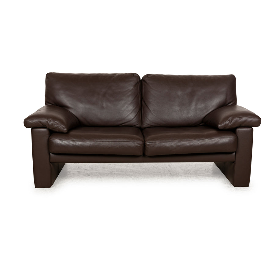 Erpo CL 300 Leather Two-Seater Brown Dark Brown Sofa Couch Manual Function