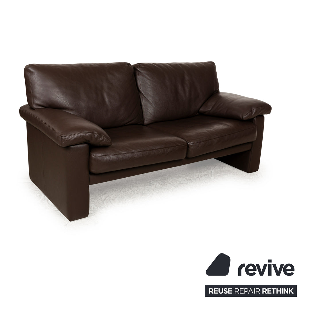 Erpo CL 300 Leather Two-Seater Brown Dark Brown Sofa Couch Manual Function