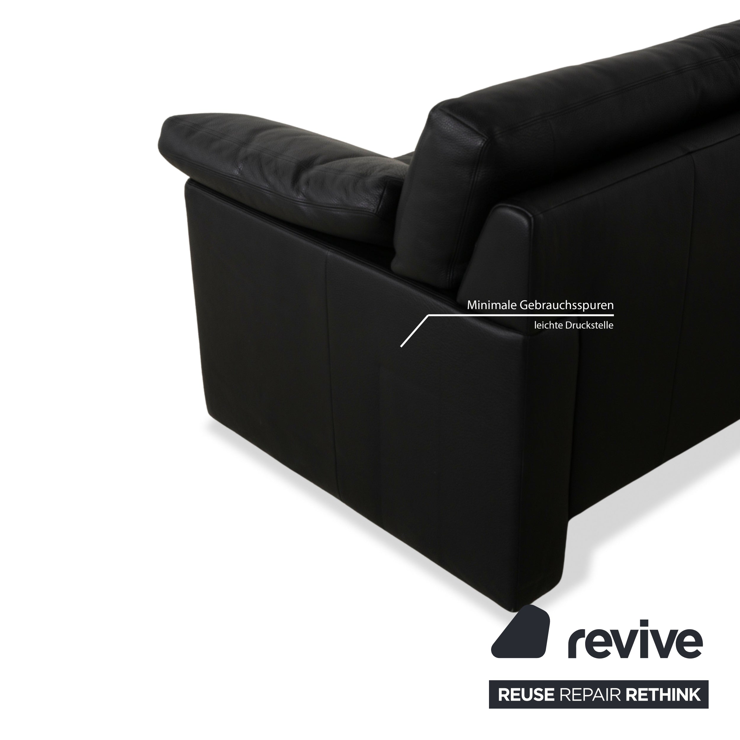 Erpo CL 300 Leather Two Seater Black Sofa Couch