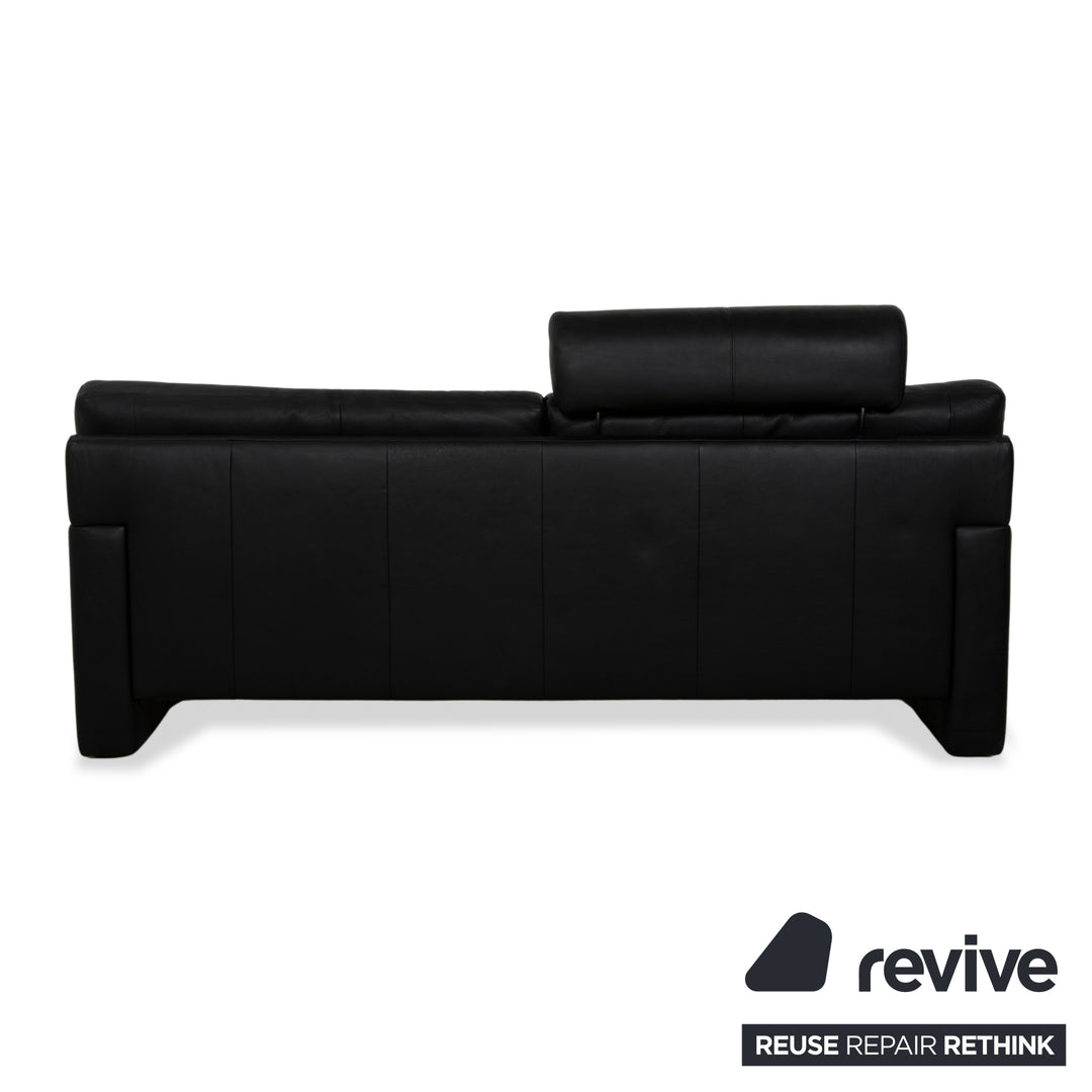 Erpo CL 300 Leather Two Seater Black Sofa Couch