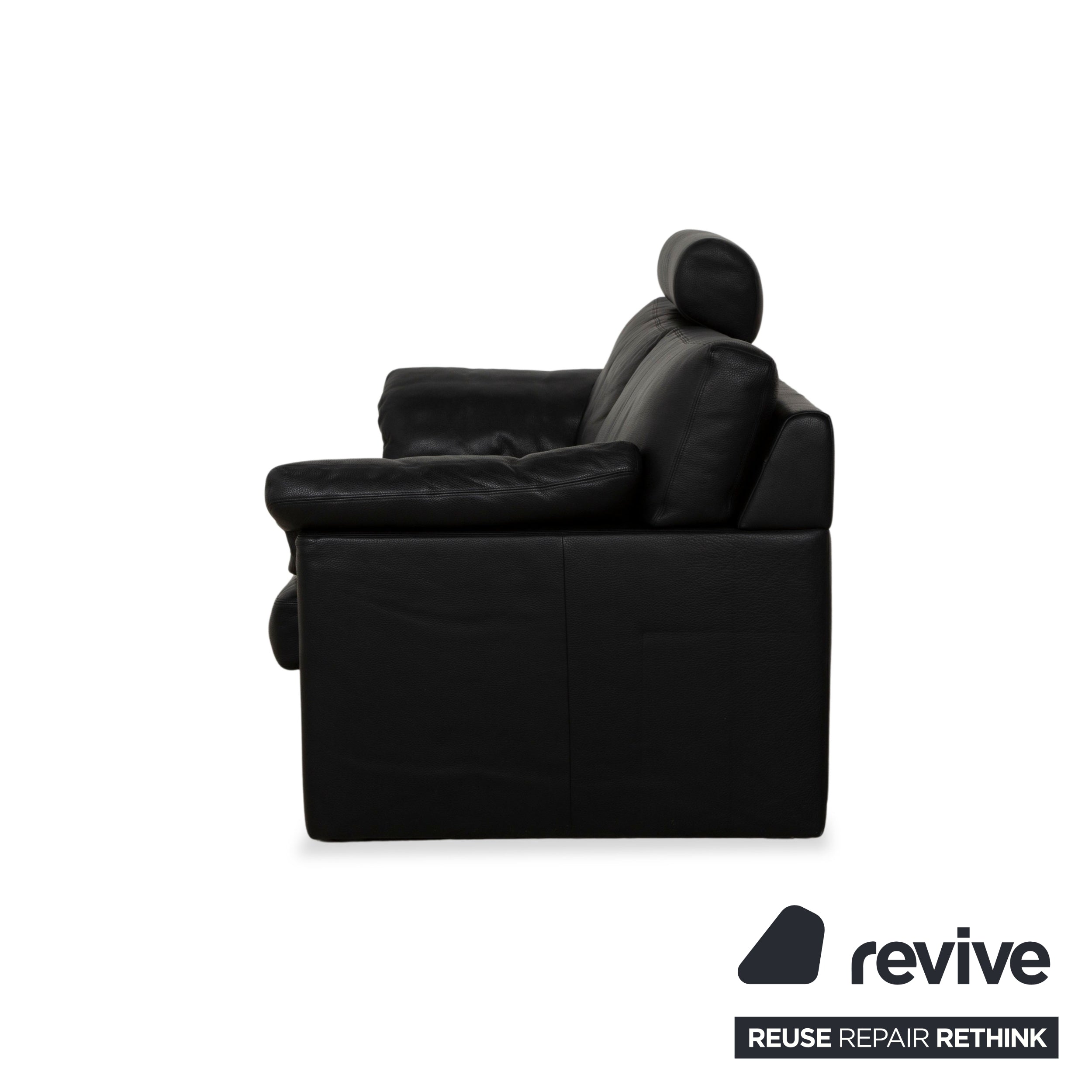 Erpo CL 300 Leather Two Seater Black Sofa Couch