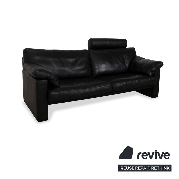 Erpo CL 300 Leather Two Seater Black Sofa Couch