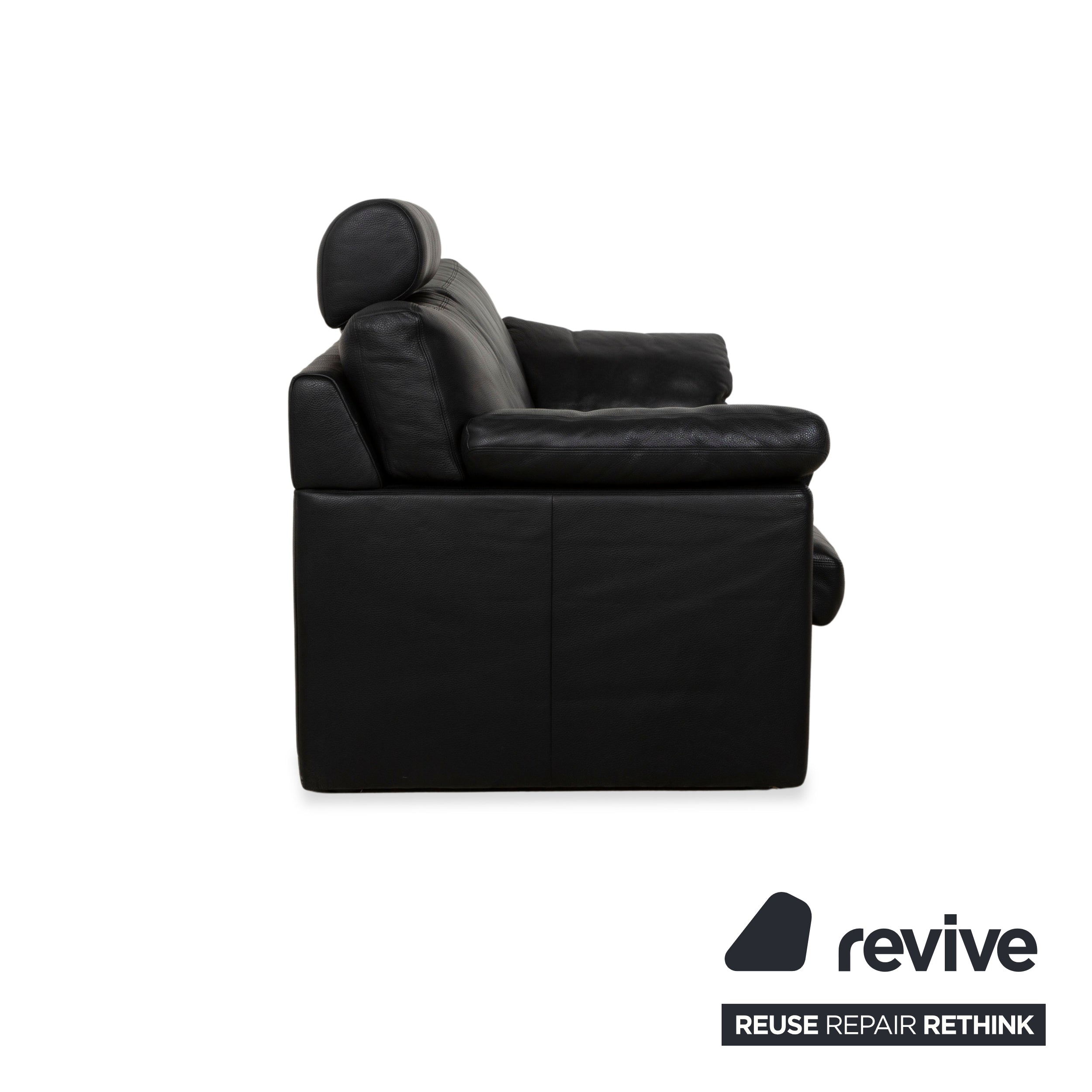 Erpo CL 300 Leather Two Seater Black Sofa Couch