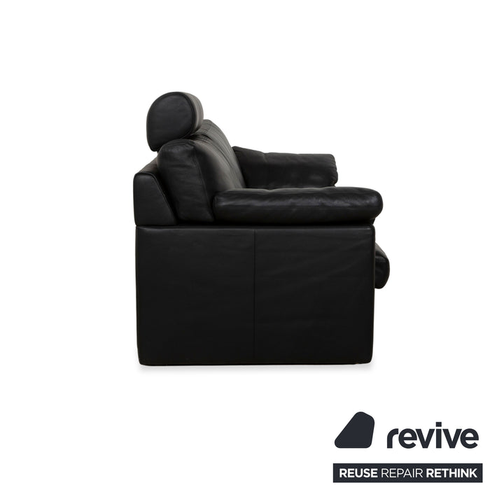 Erpo CL 300 Leather Two Seater Black Sofa Couch