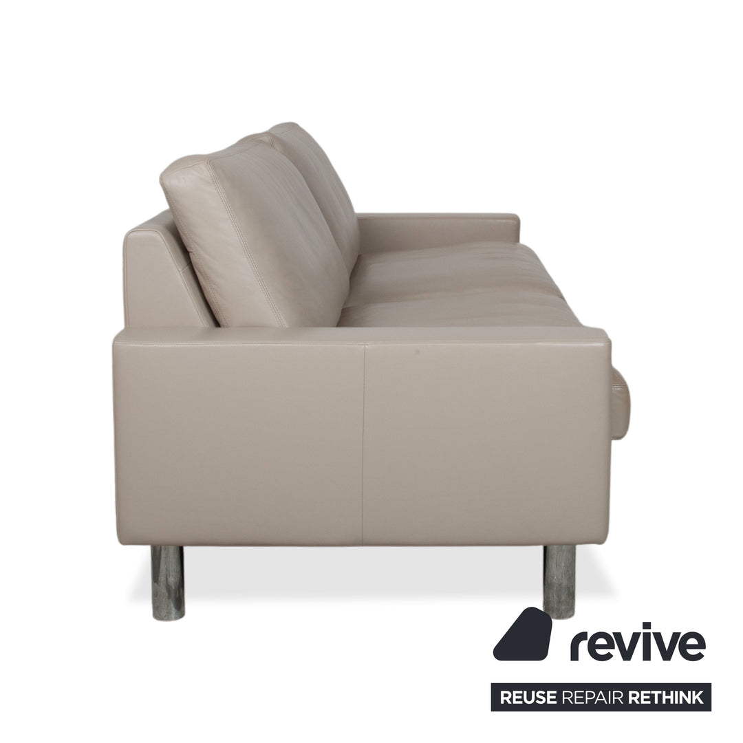 Erpo CL 500 Leather Three-Seater Cream Beige Sofa