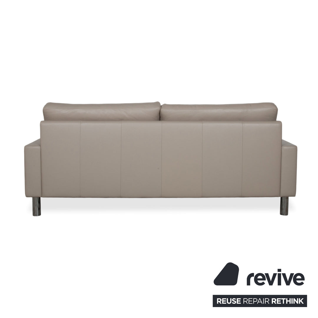 Erpo CL 500 Leder Dreisitzer Creme Beige Sofa Couch