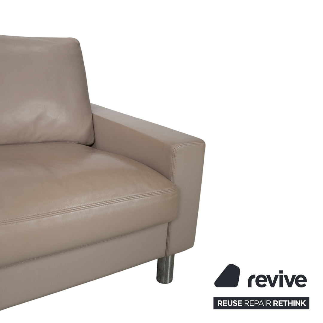 Erpo CL 500 Leder Dreisitzer Creme Beige Sofa Couch