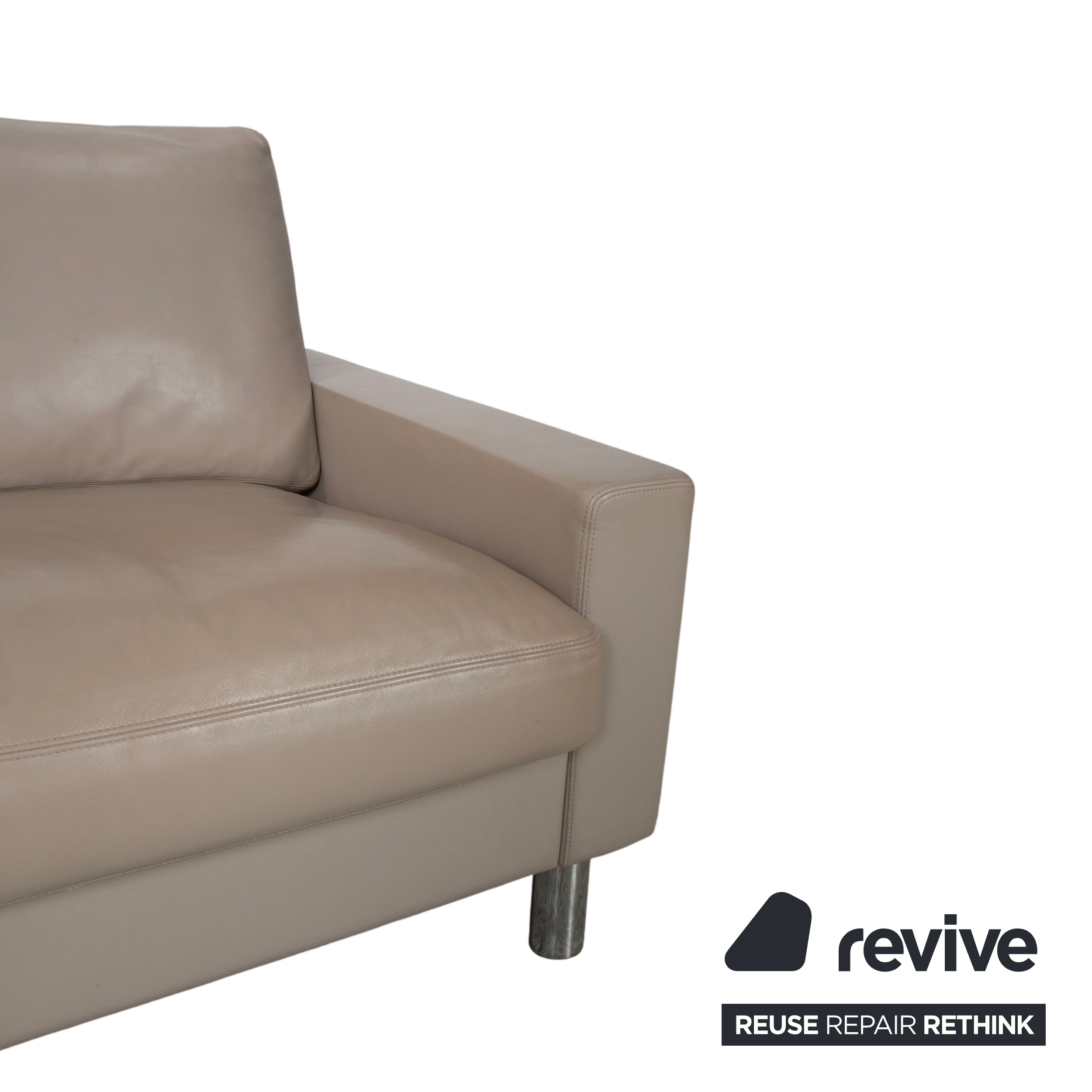 Canapé 3 places en cuir Erpo CL 500 crème beige