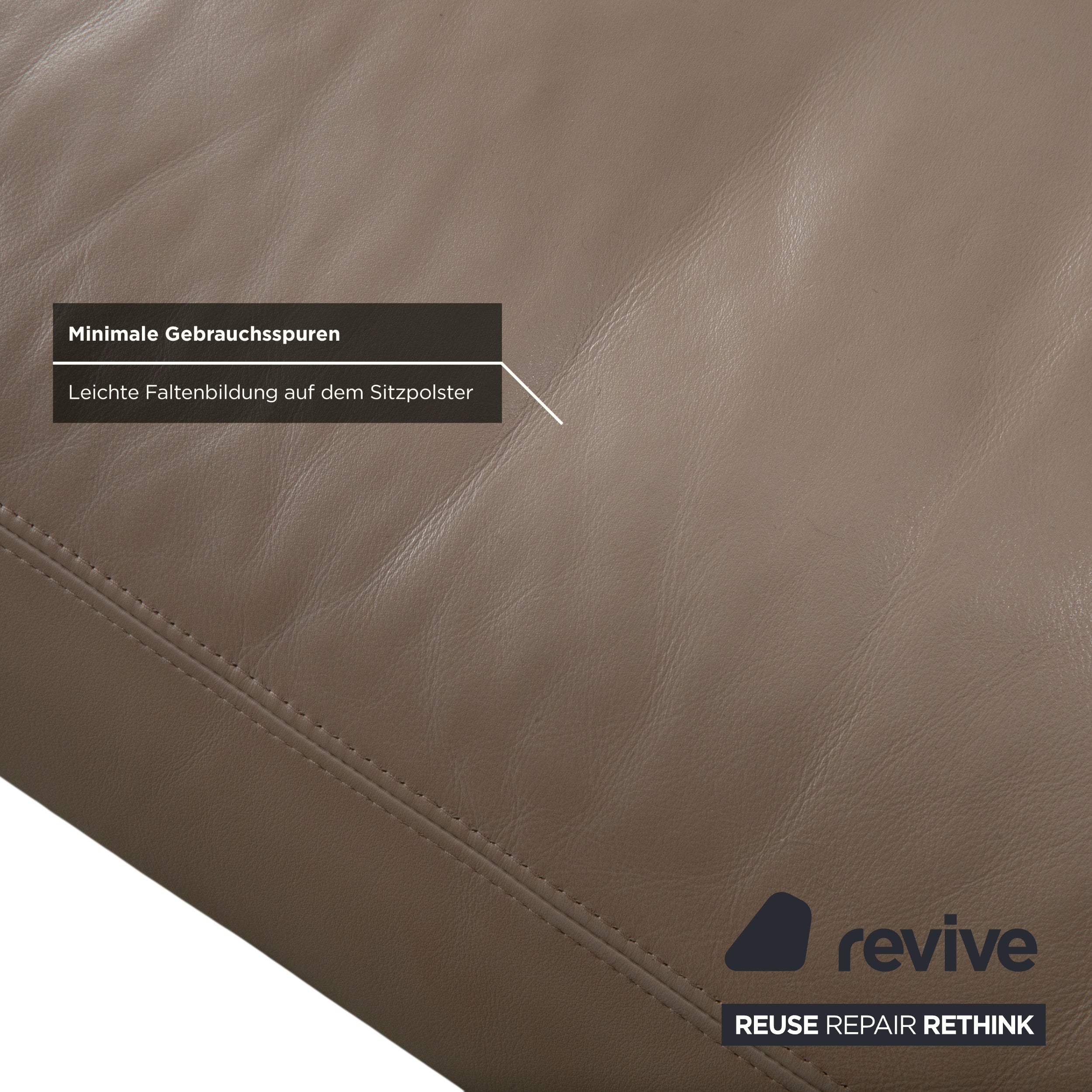 Canapé 3 places en cuir Erpo CL 500 crème beige