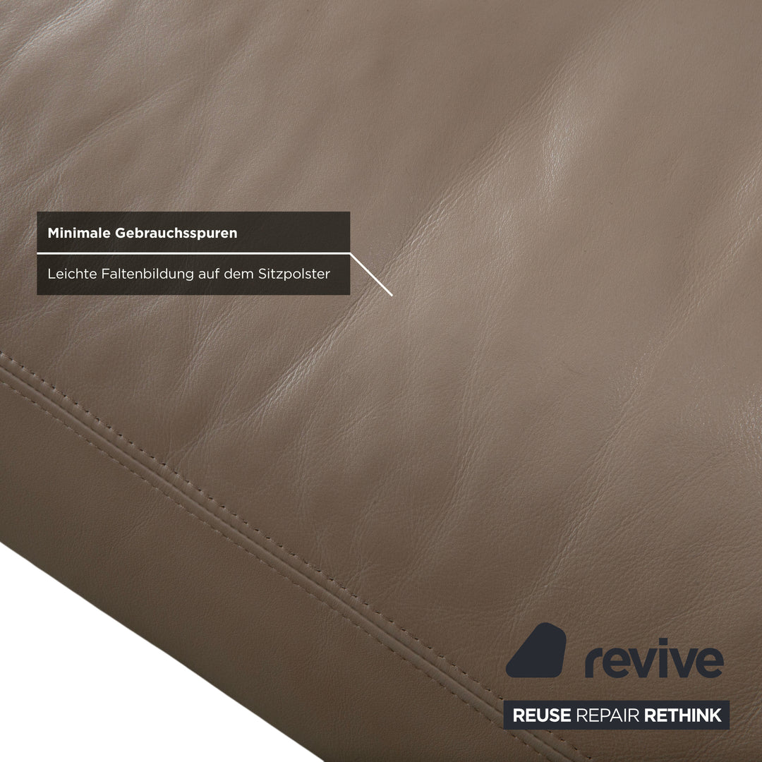Canapé 3 places en cuir Erpo CL 500 crème beige