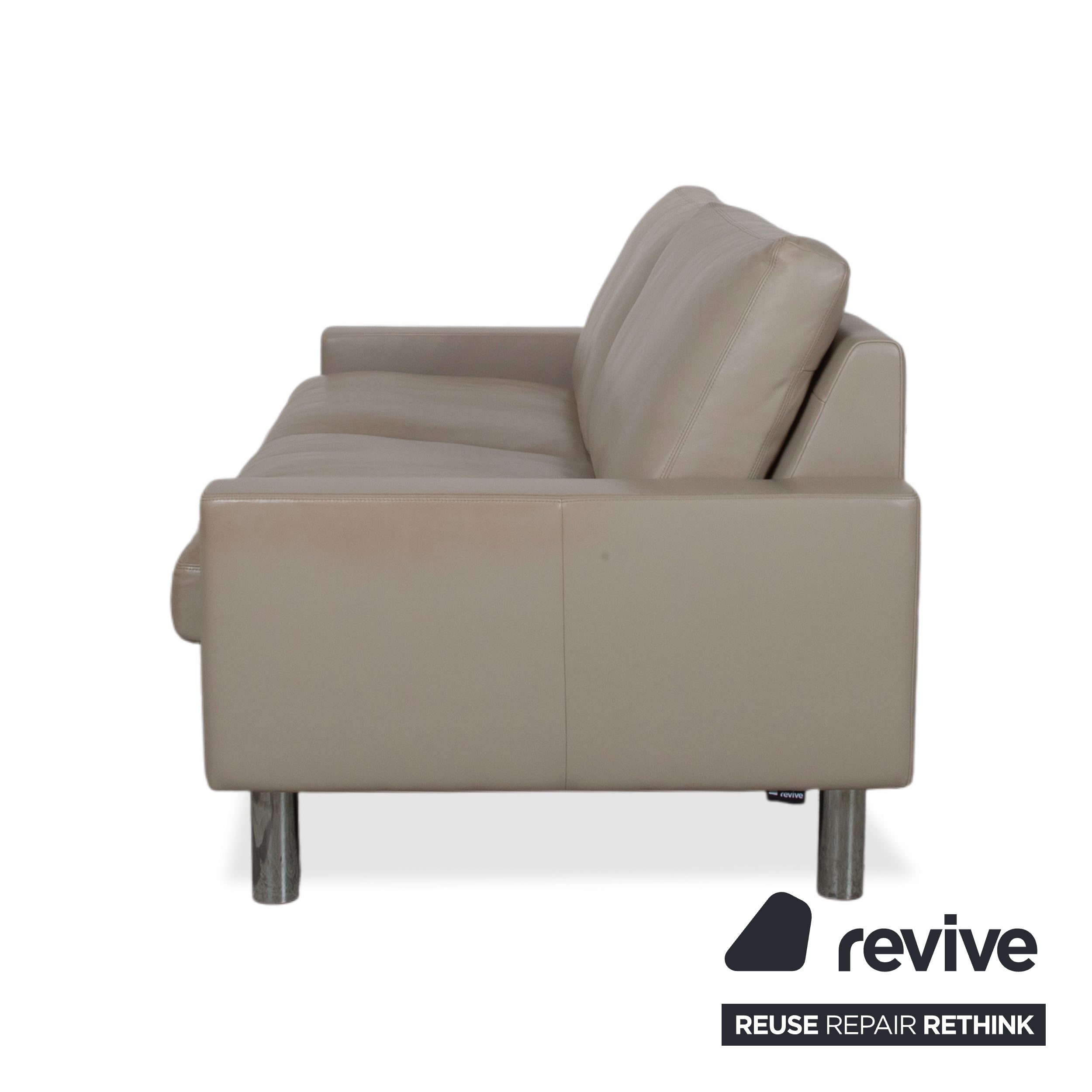 Canapé 3 places en cuir Erpo CL 500 crème beige