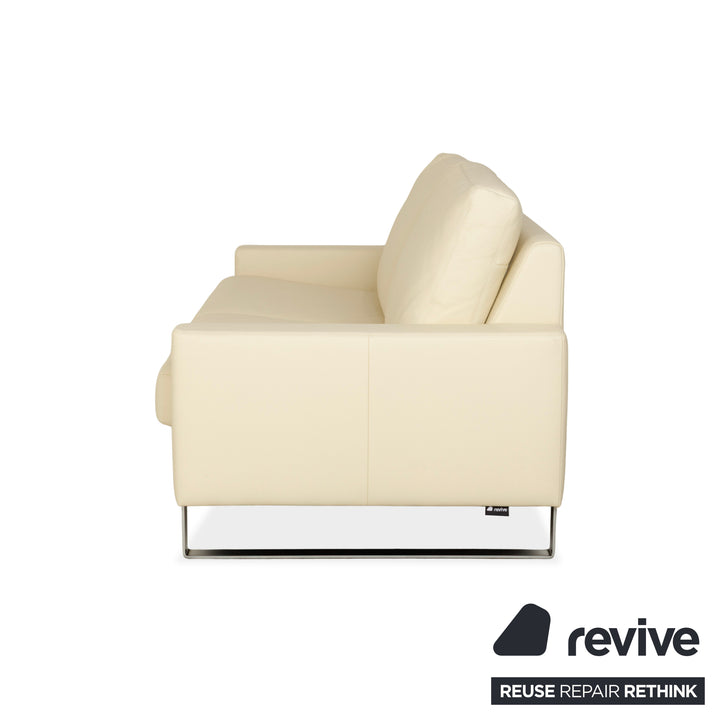 Erpo CL 500 leather three-seater cream sofa couch