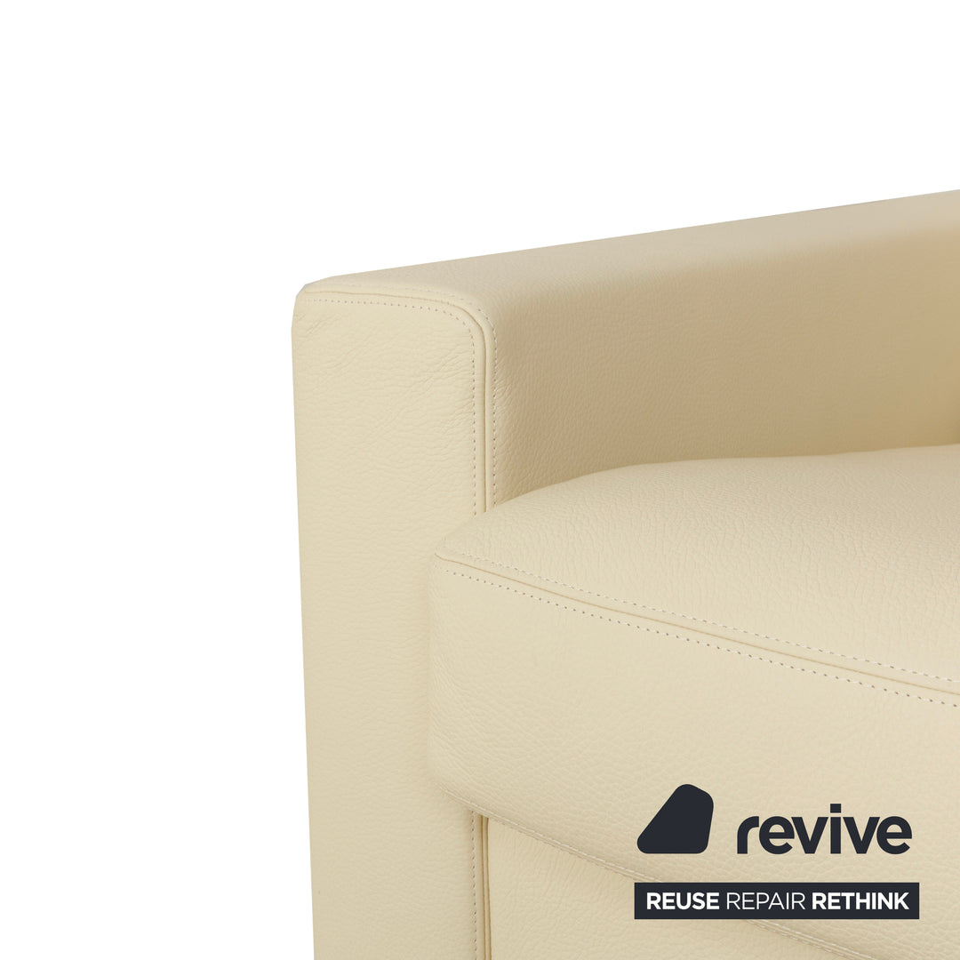 Erpo CL 500 leather three-seater cream sofa couch