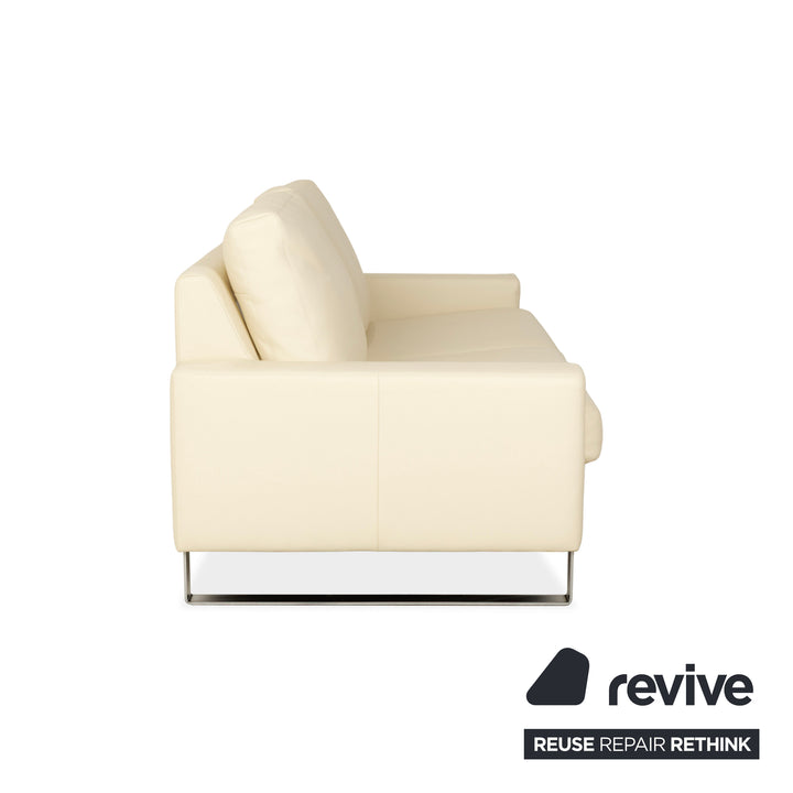 Erpo CL 500 leather three-seater cream sofa couch
