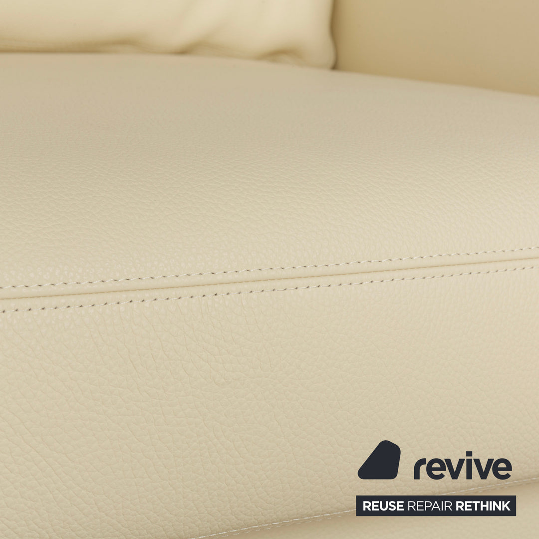 Erpo CL 500 leather three-seater cream sofa couch