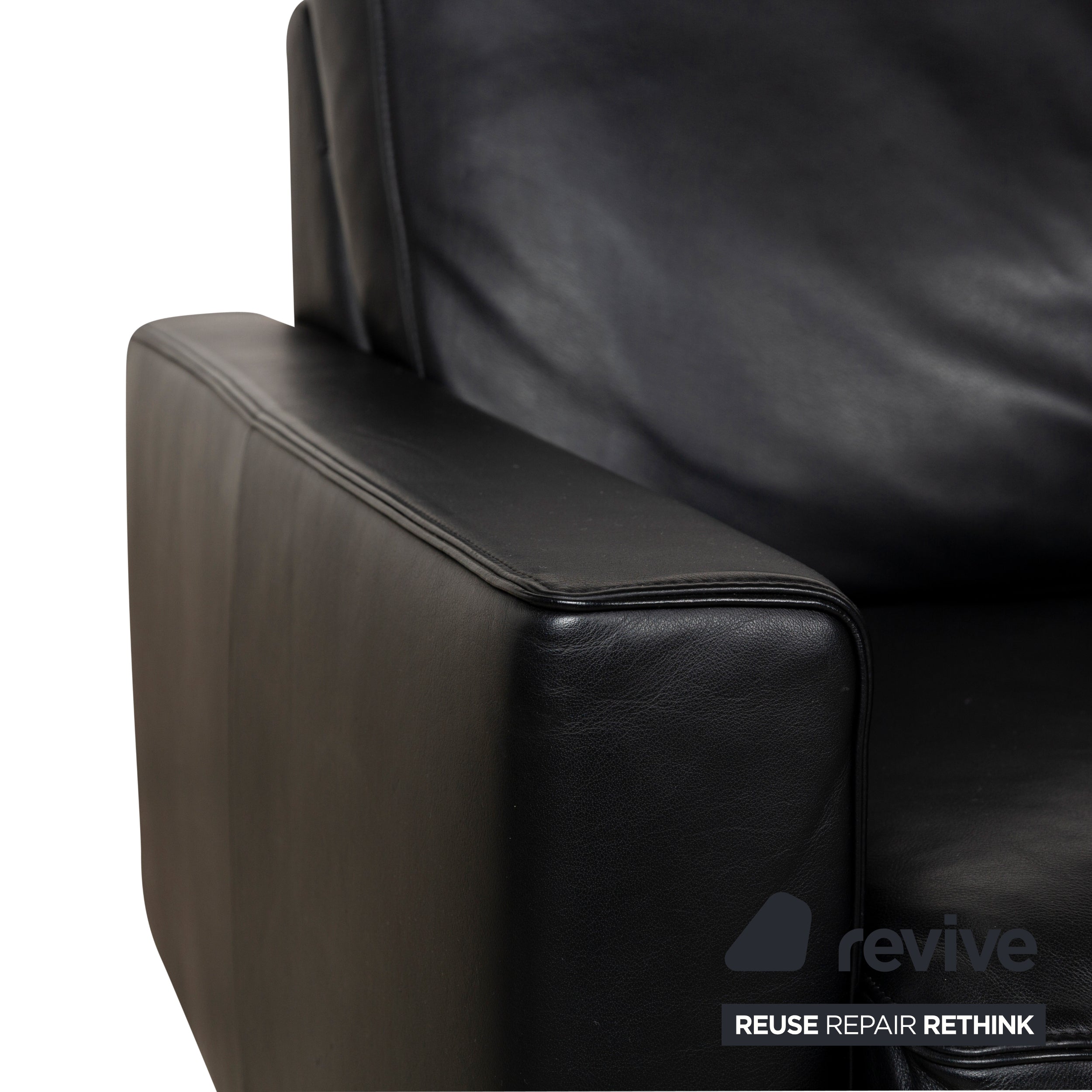 Canapé 3 places en cuir noir Erpo CL 500