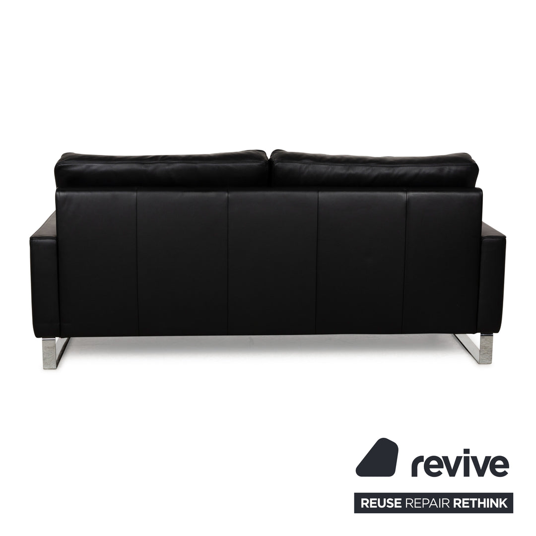 Canapé 3 places en cuir noir Erpo CL 500