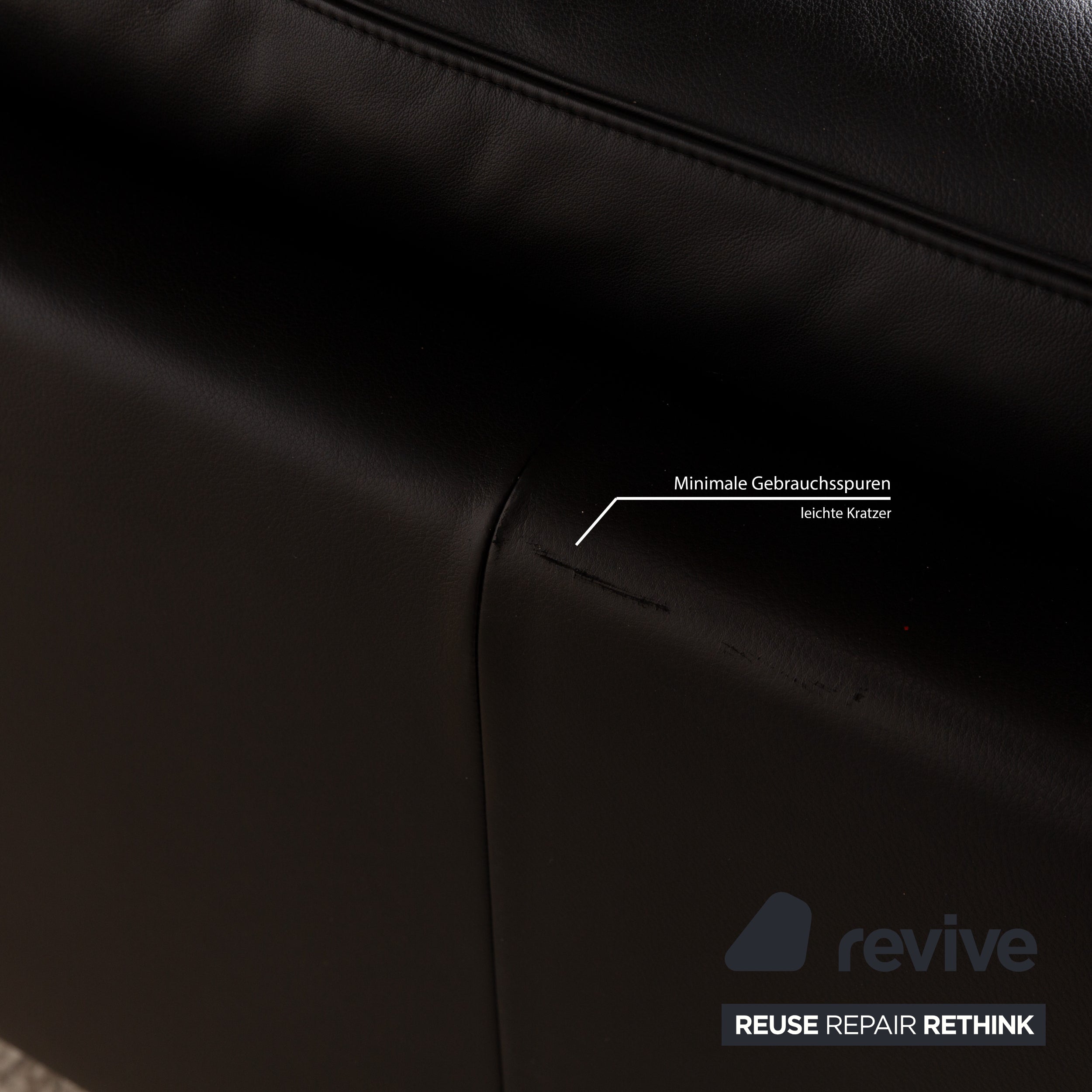 Canapé 3 places en cuir noir Erpo CL 500