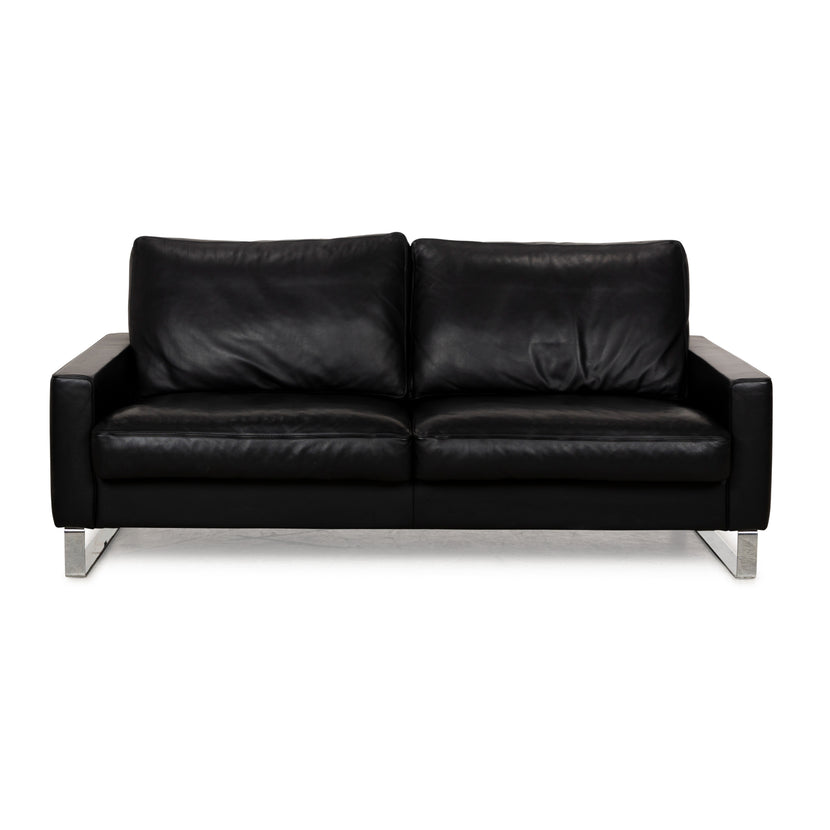 Erpo CL 500 Leather Three-Seater Black Sofa Couch