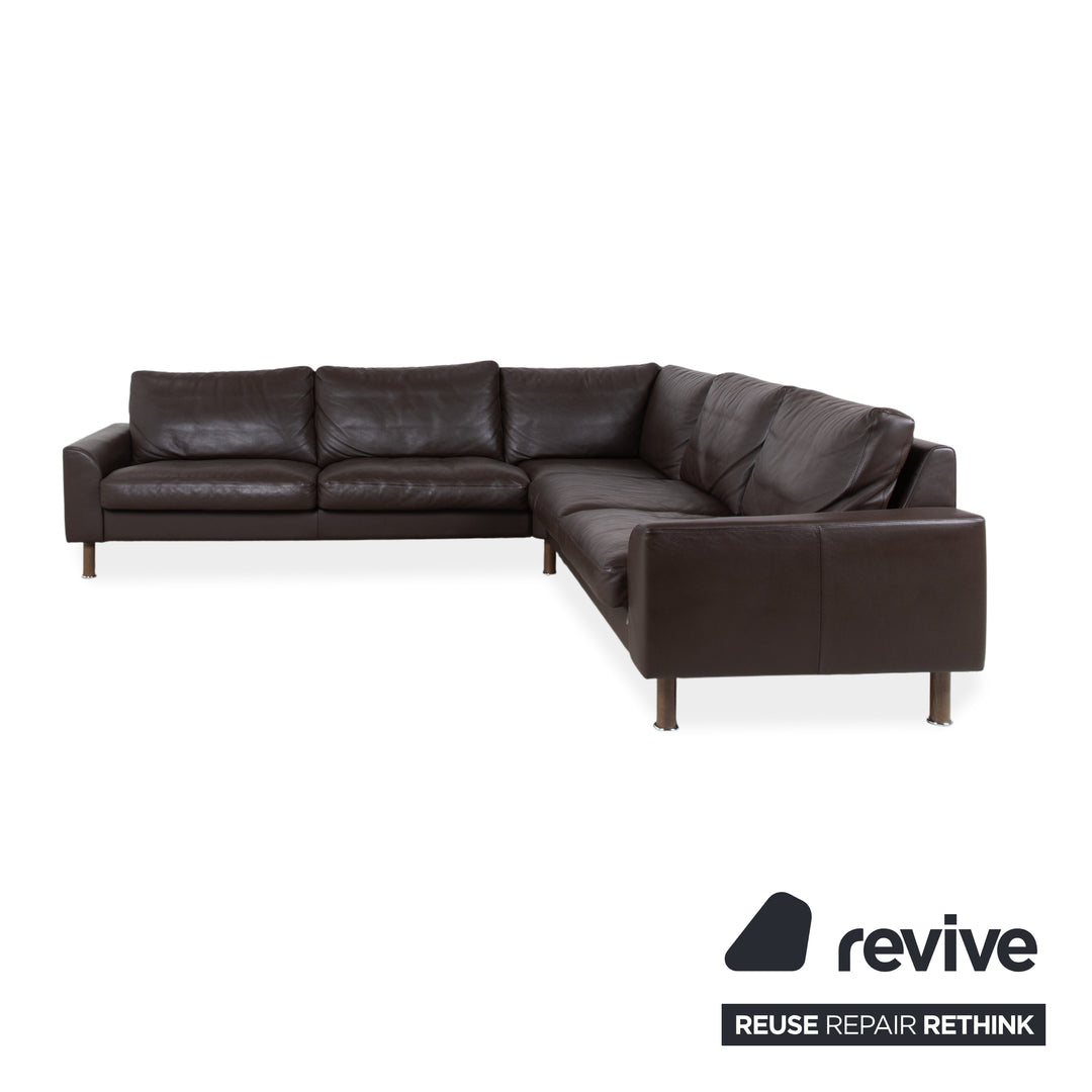 Canapé d'angle en cuir marron Erpo CL 500