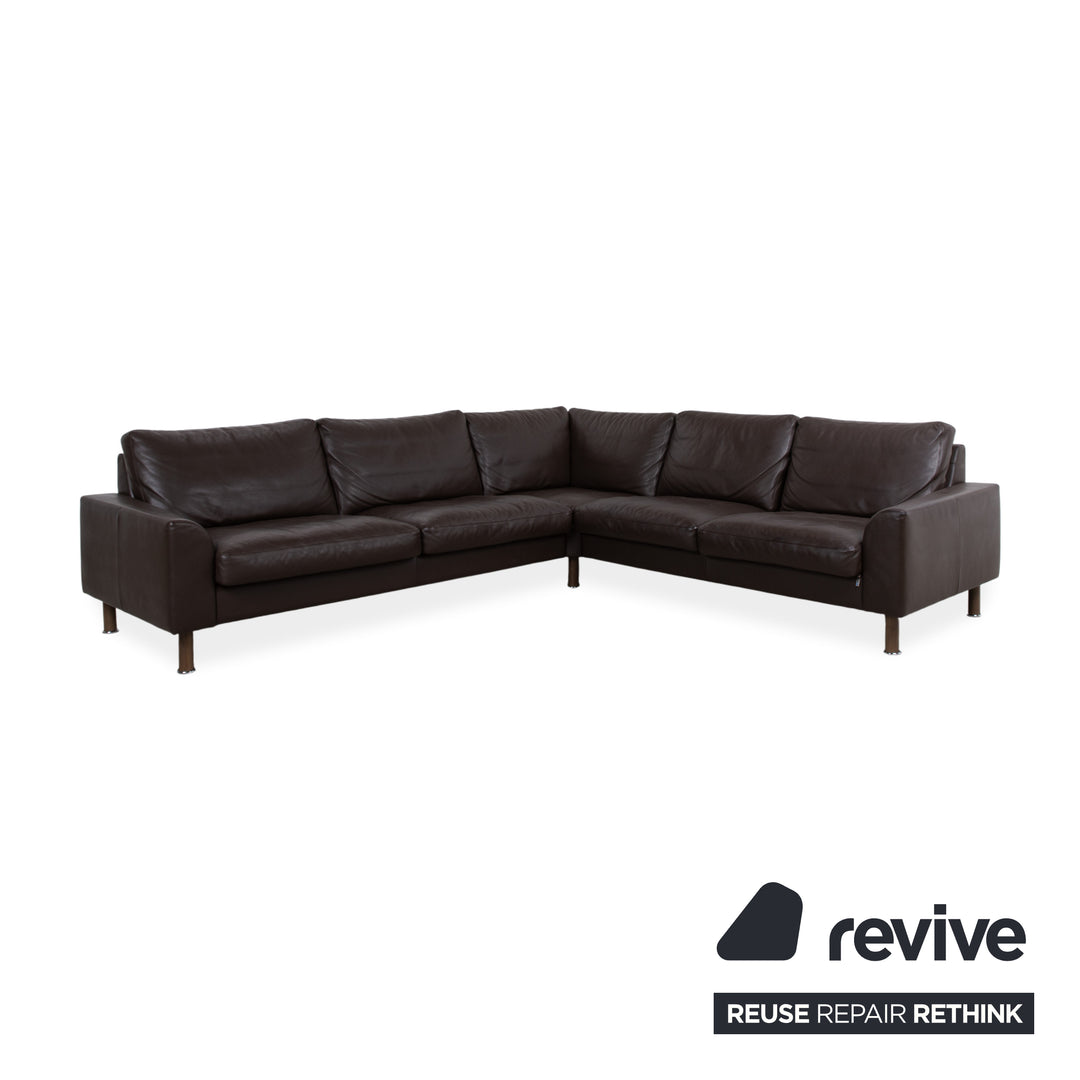 Canapé d'angle en cuir marron Erpo CL 500