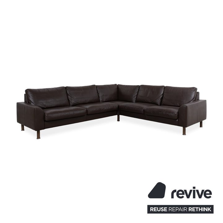 Canapé d'angle en cuir marron Erpo CL 500