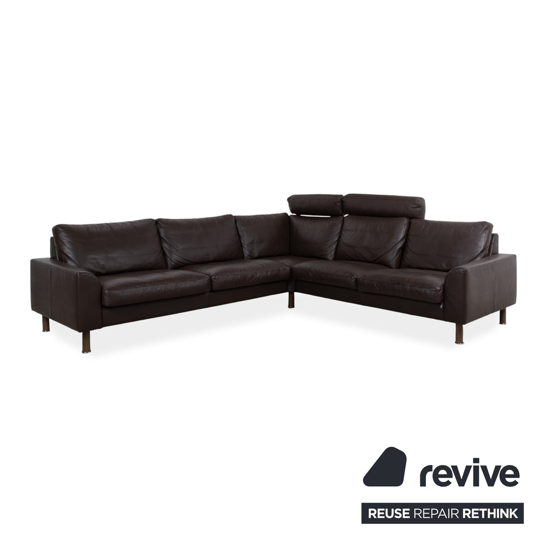 Erpo CL 500 Leather Corner Sofa Brown Sofa Couch