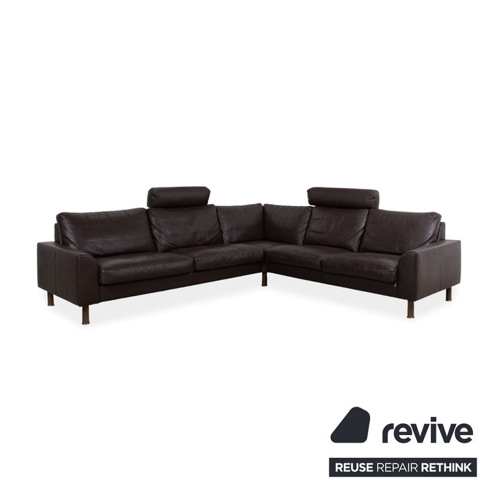 Canapé d'angle en cuir marron Erpo CL 500