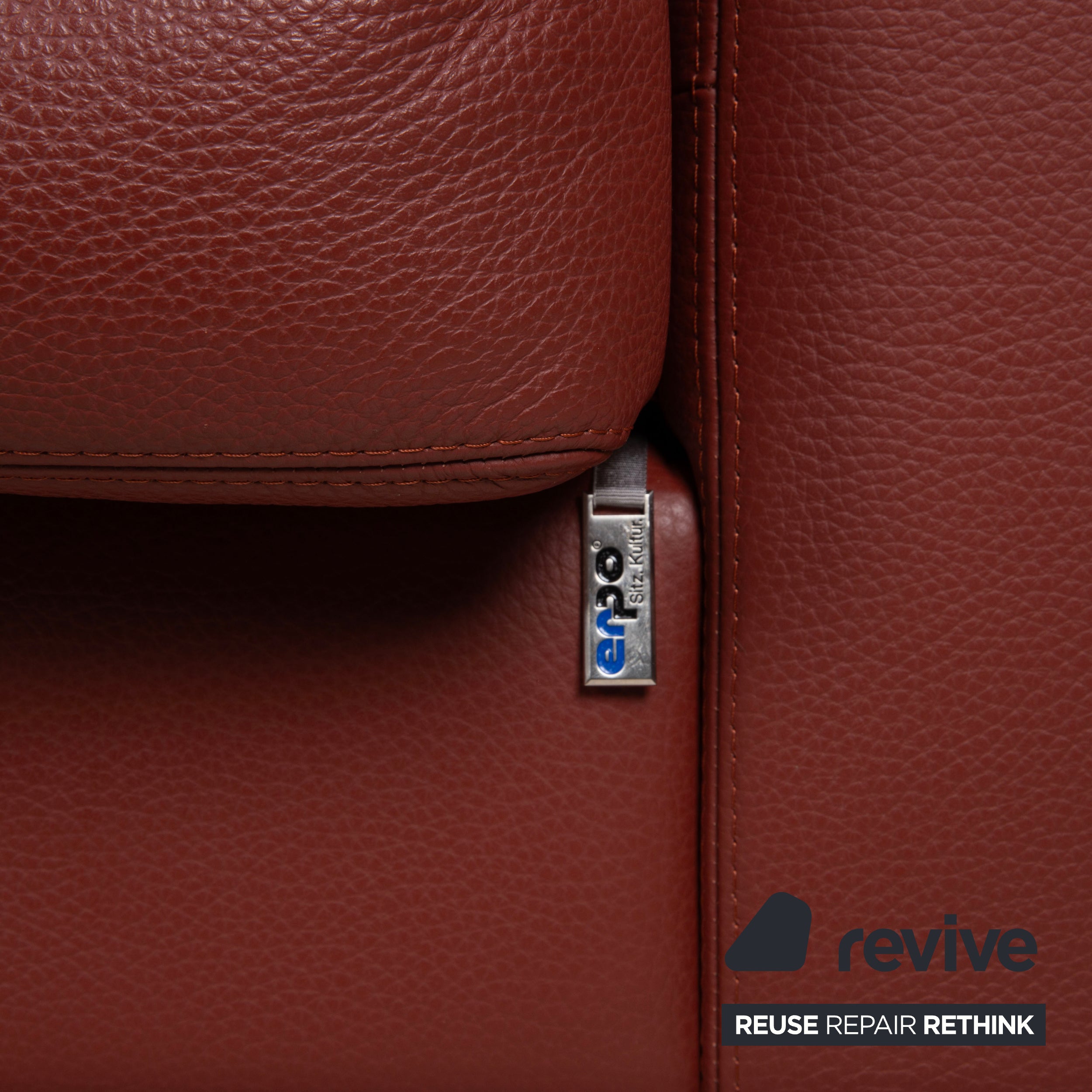 Erpo CL 500 Leder Ecksofa Rot Terracotta Kopfstütze manuelle Funktion Sofa Couch